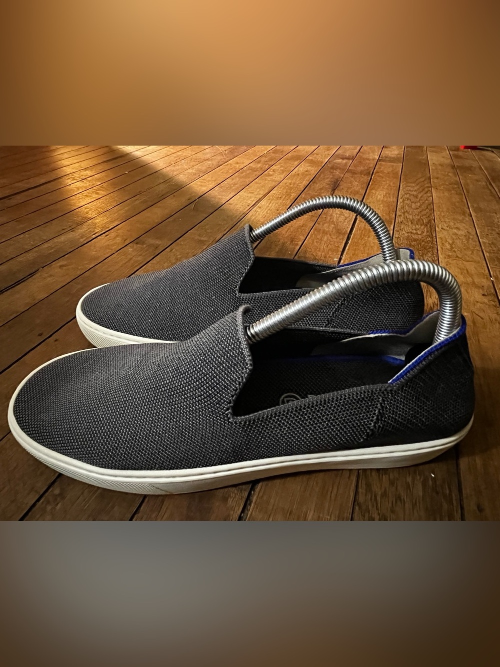 Rothy’s The Original Slip On Solid Gray Knit Washable Sneakers Shoes Size 9.5
